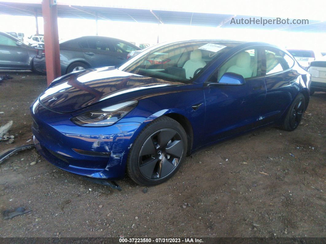 2021 Tesla Model 3 Standard Range Plus Blue vin: 5YJ3E1EA9MF989560