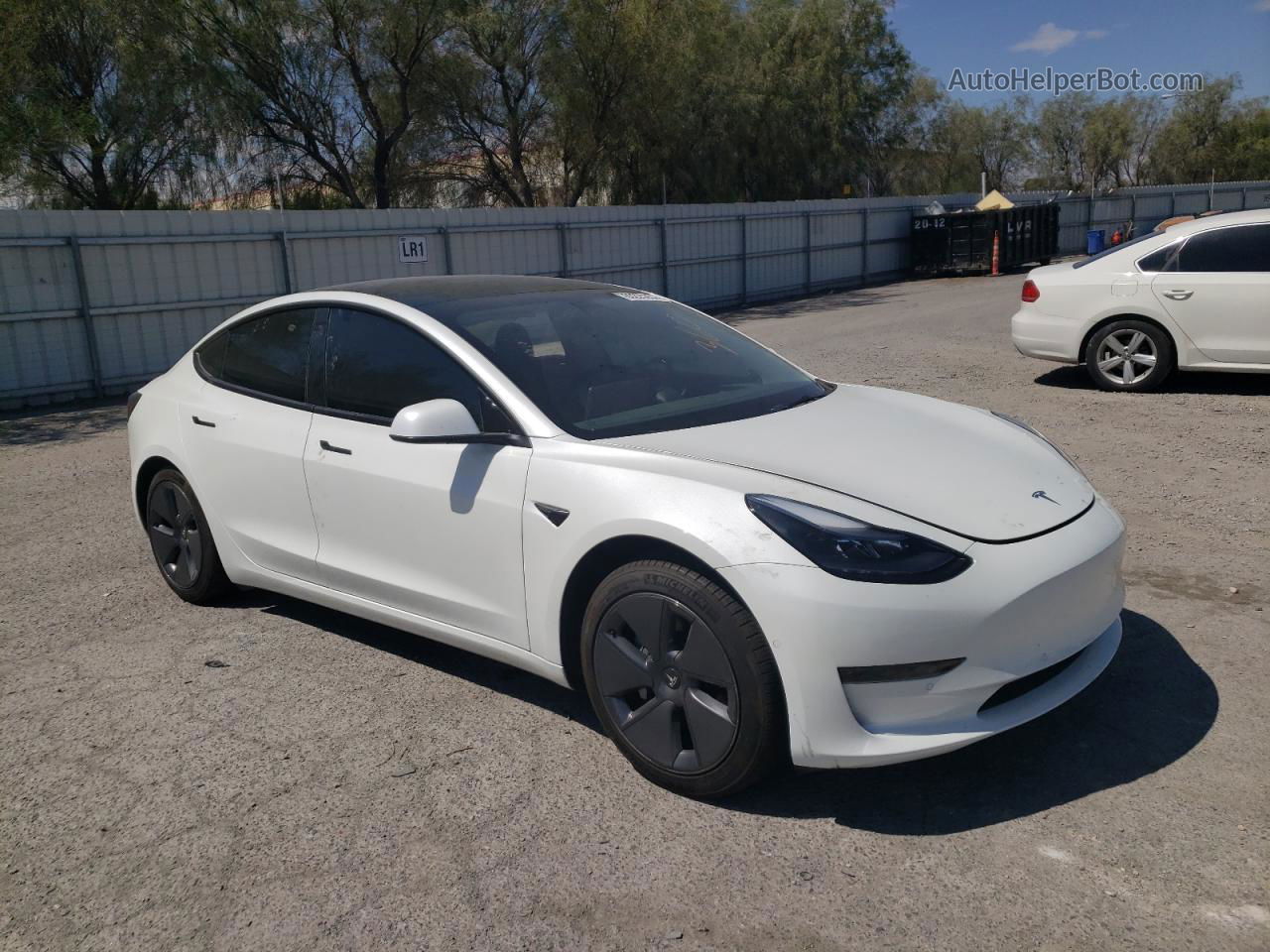 2022 Tesla Model 3  White vin: 5YJ3E1EA9NF168296