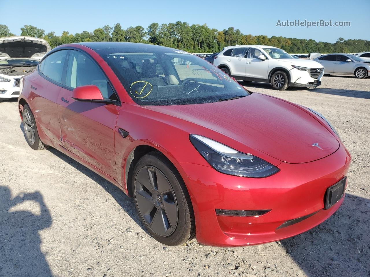 2022 Tesla Model 3  Красный vin: 5YJ3E1EA9NF189438