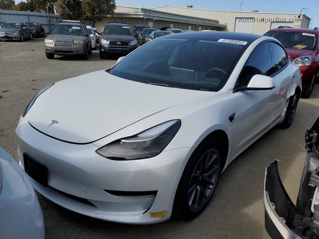 2022 Tesla Model 3  White vin: 5YJ3E1EA9NF238766