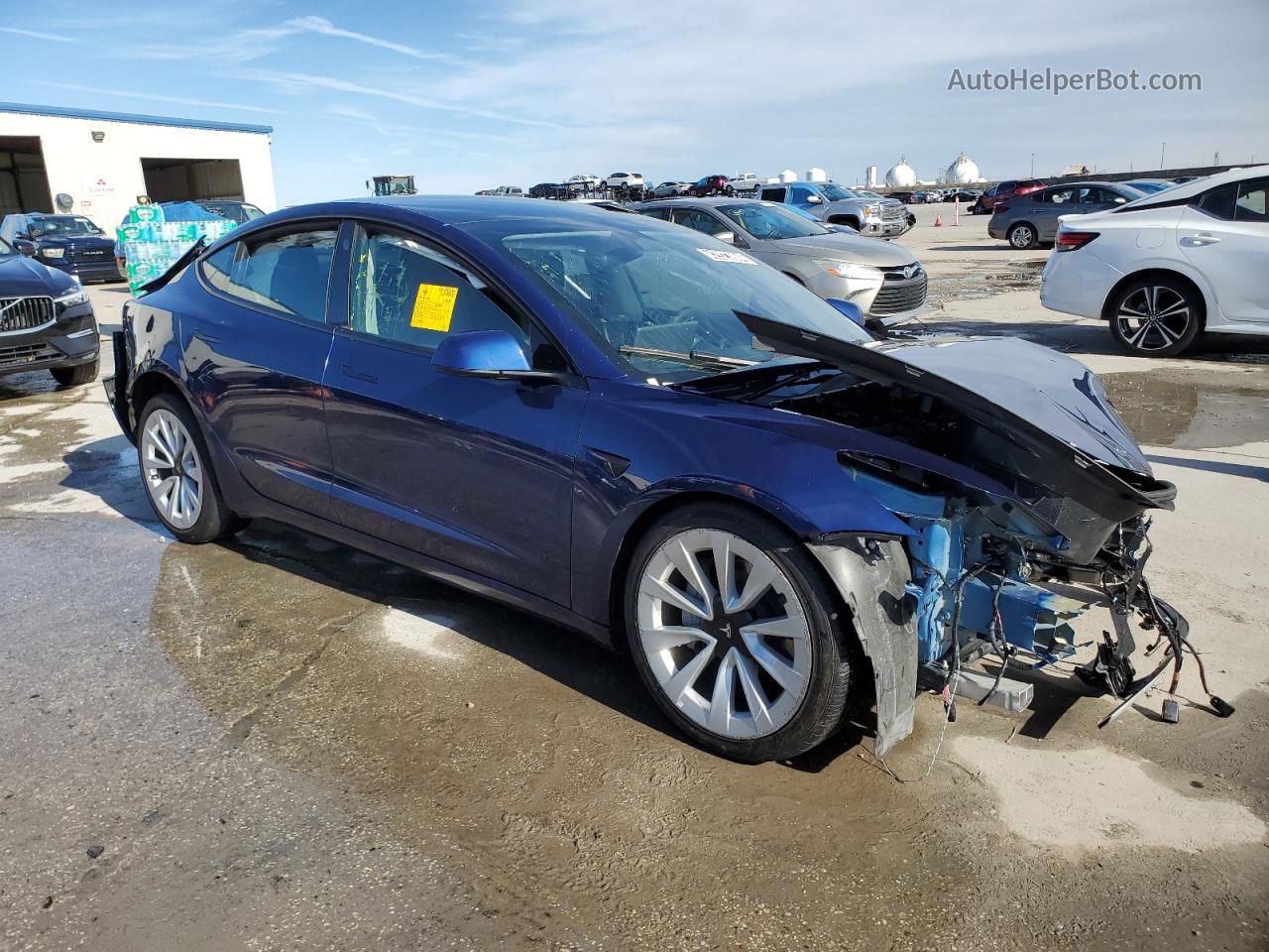 2022 Tesla Model 3  Blue vin: 5YJ3E1EA9NF285554