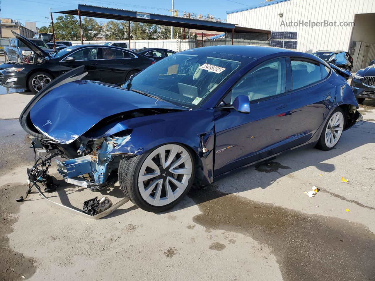 2022 Tesla Model 3  Blue vin: 5YJ3E1EA9NF285554