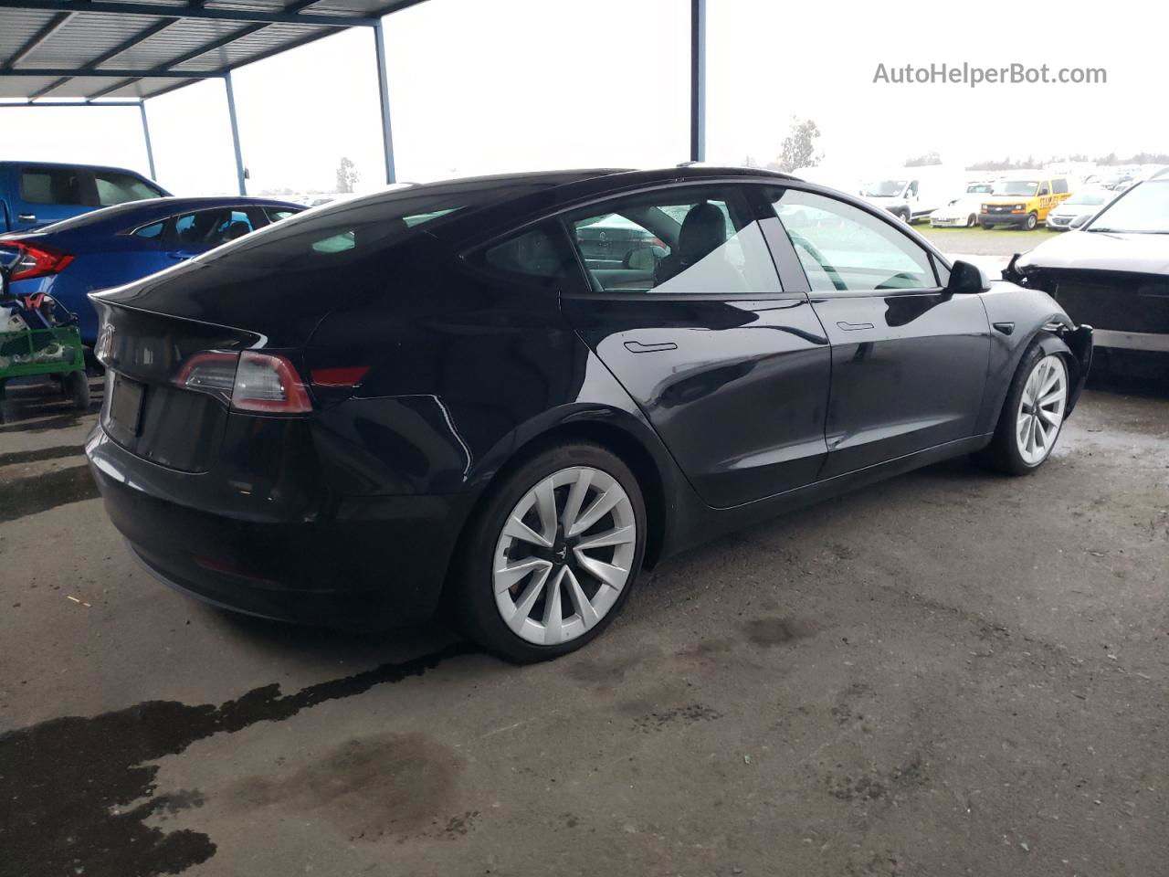 2022 Tesla Model 3  Black vin: 5YJ3E1EA9NF304202