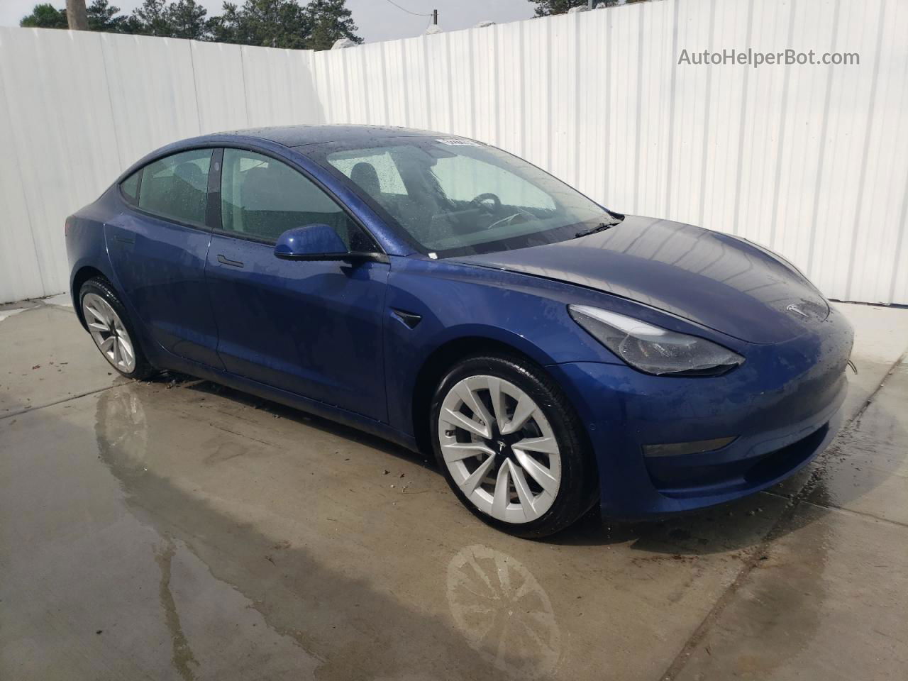 2022 Tesla Model 3  Blue vin: 5YJ3E1EA9NF368692