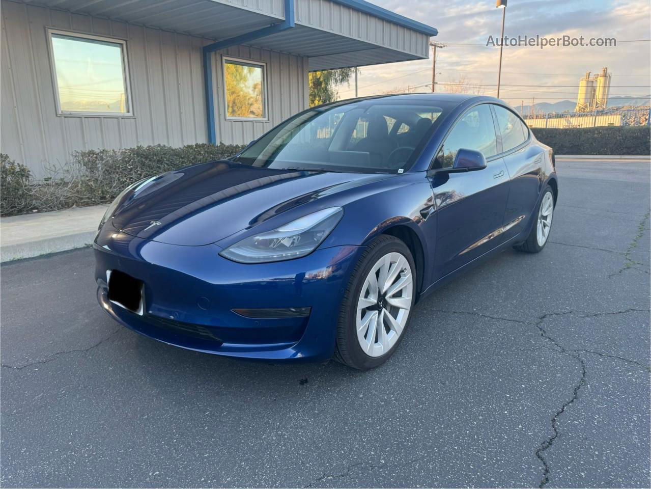 2022 Tesla Model 3 Blue vin: 5YJ3E1EA9NF369552