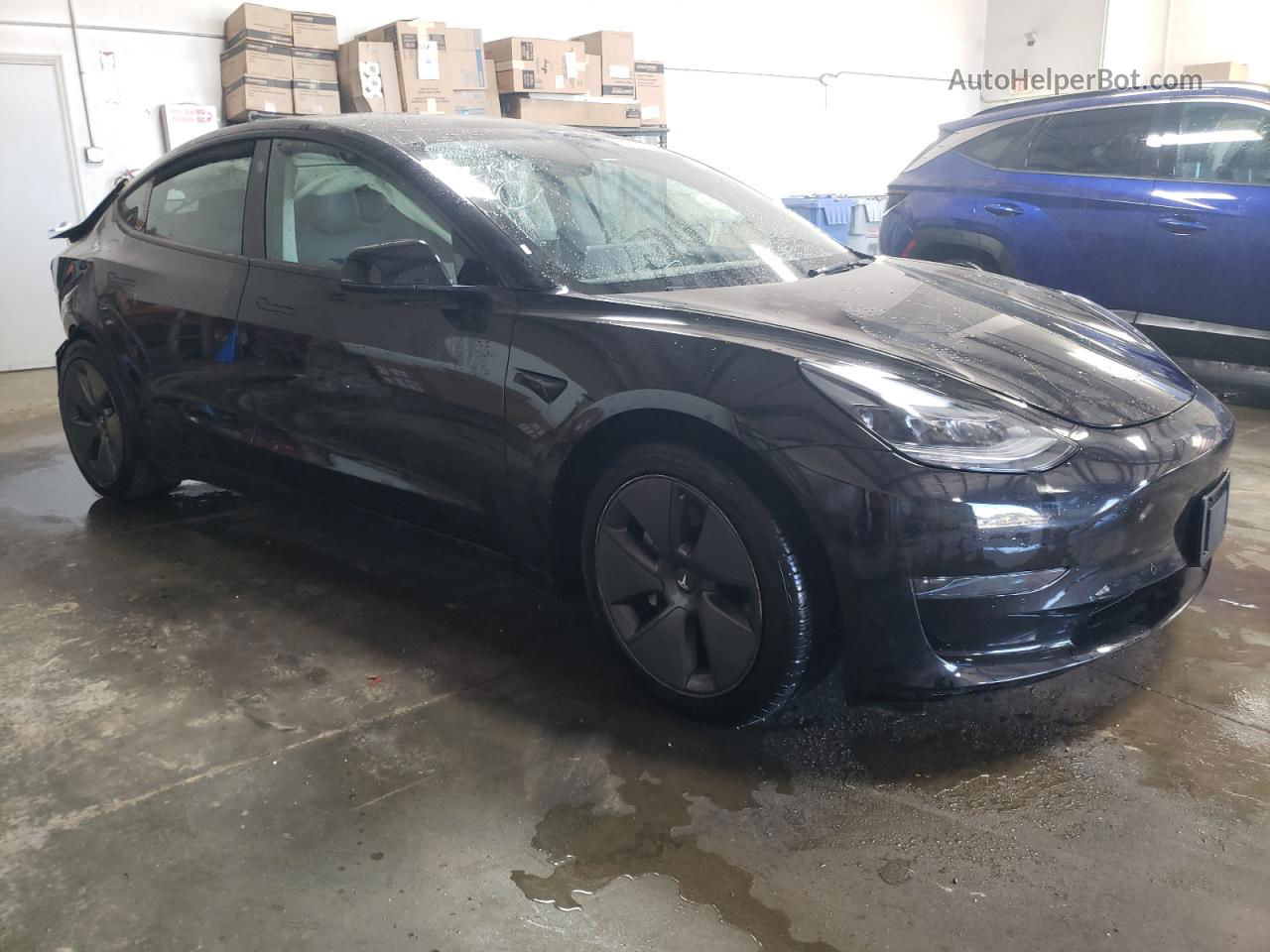 2022 Tesla Model 3  Black vin: 5YJ3E1EA9NF370894