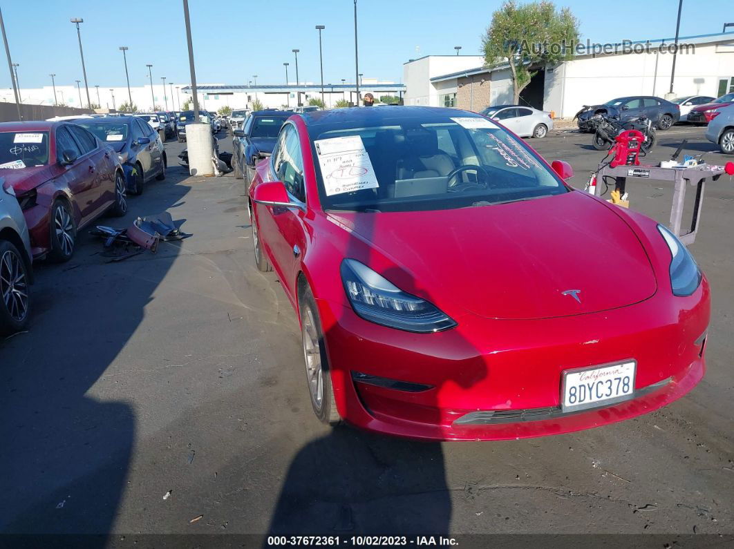 2018 Tesla Model 3 Range Battery Red vin: 5YJ3E1EAXJF010432