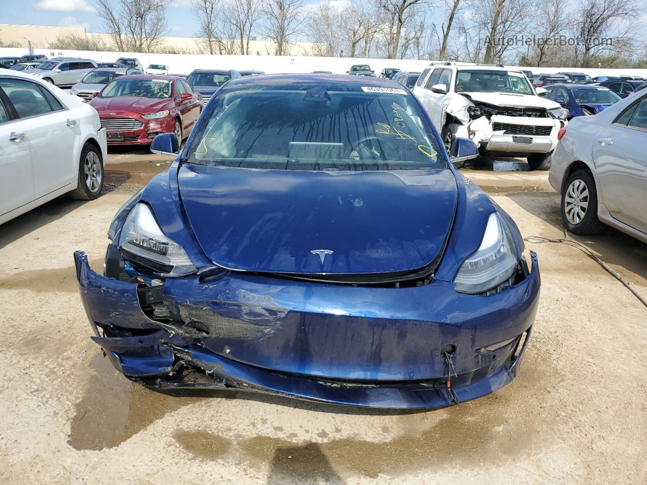 2018 Tesla Model 3  Синий vin: 5YJ3E1EAXJF014643