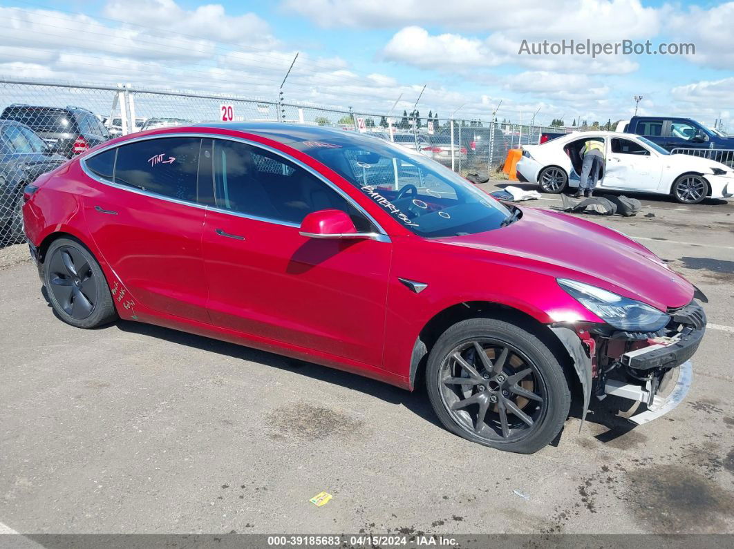 2018 Tesla Model 3 Long Range/mid Range Red vin: 5YJ3E1EAXJF041101