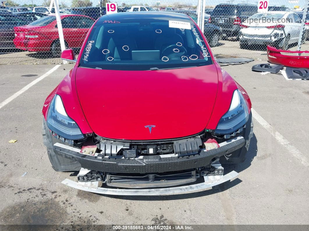 2018 Tesla Model 3 Long Range/mid Range Red vin: 5YJ3E1EAXJF041101