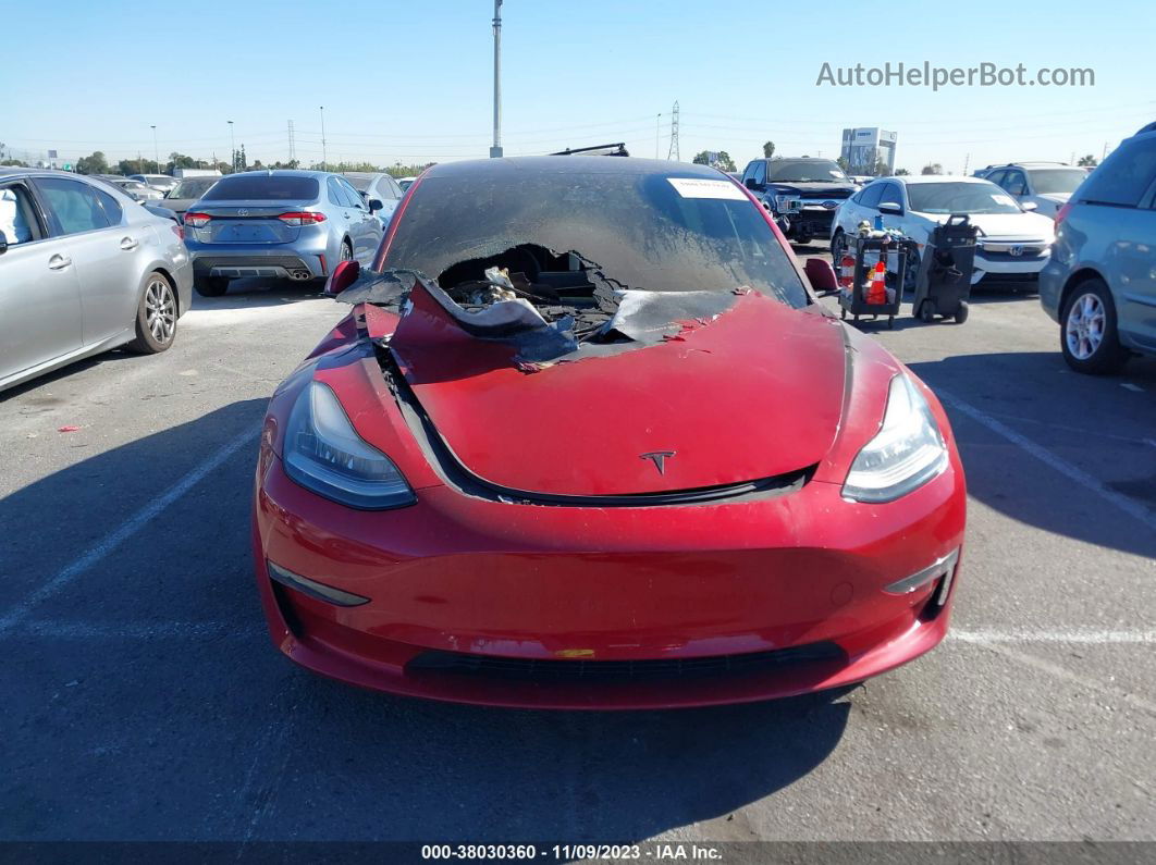 2018 Tesla Model 3 Mid Range/long Range Red vin: 5YJ3E1EAXJF058206