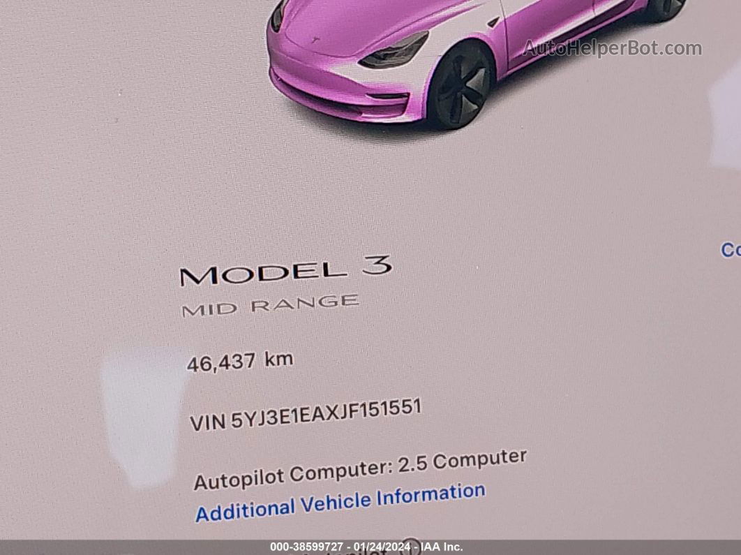 2018 Tesla Model 3   Blue vin: 5YJ3E1EAXJF151551