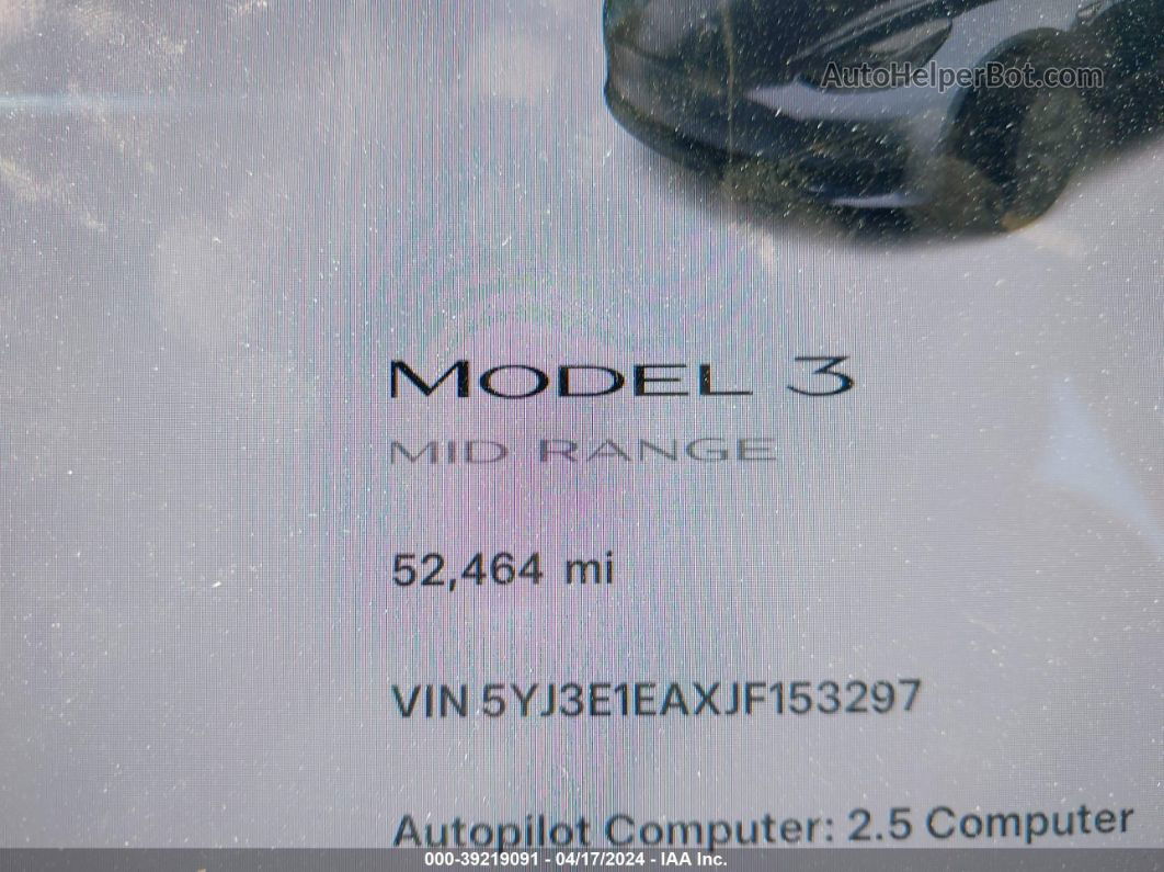 2018 Tesla Model 3 Long Range/mid Range Серый vin: 5YJ3E1EAXJF153297