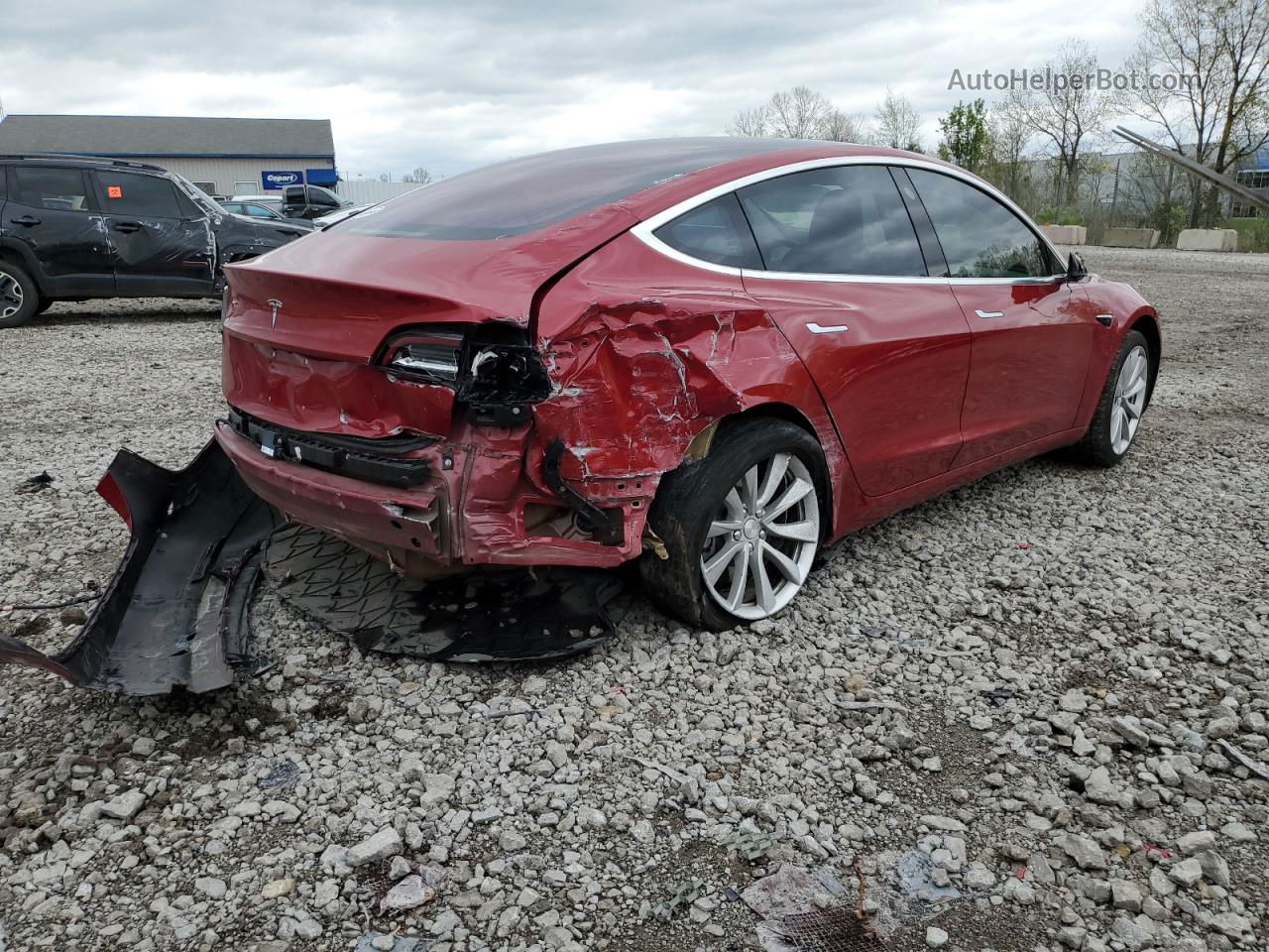 2018 Tesla Model 3  Red vin: 5YJ3E1EAXJF159407