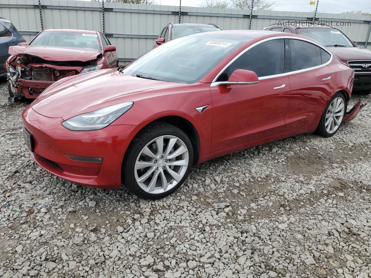 2018 Tesla Model 3  Red vin: 5YJ3E1EAXJF159407