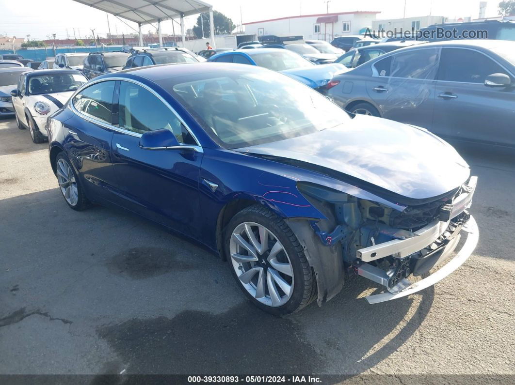 2018 Tesla Model 3 Long Range/mid Range Blue vin: 5YJ3E1EAXJF164431