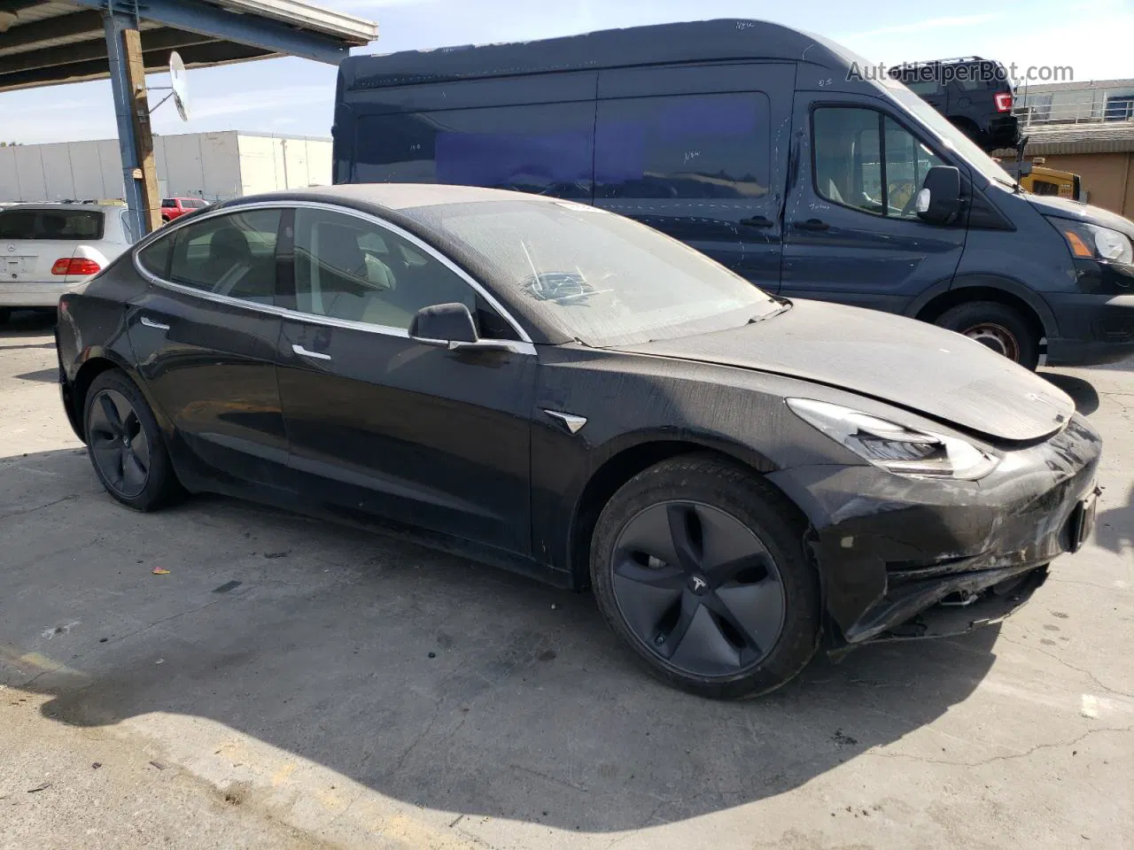 2019 Tesla Model 3  Black vin: 5YJ3E1EAXKF190092