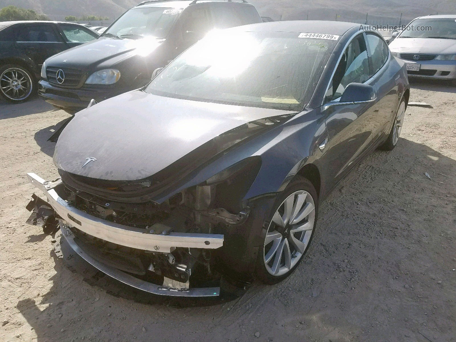 2019 Tesla Model 3 Gray vin: 5YJ3E1EAXKF338256