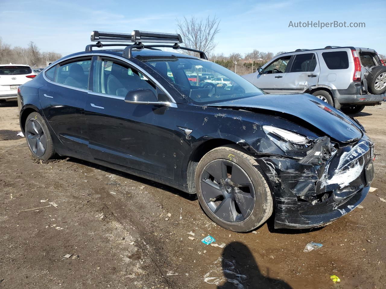 2019 Tesla Model 3  Черный vin: 5YJ3E1EAXKF409861