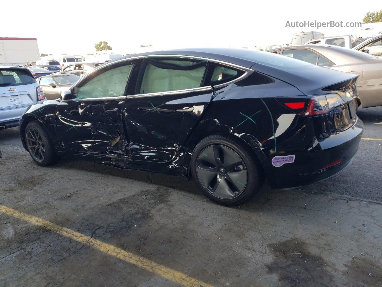 2019 Tesla Model 3  Черный vin: 5YJ3E1EAXKF410878