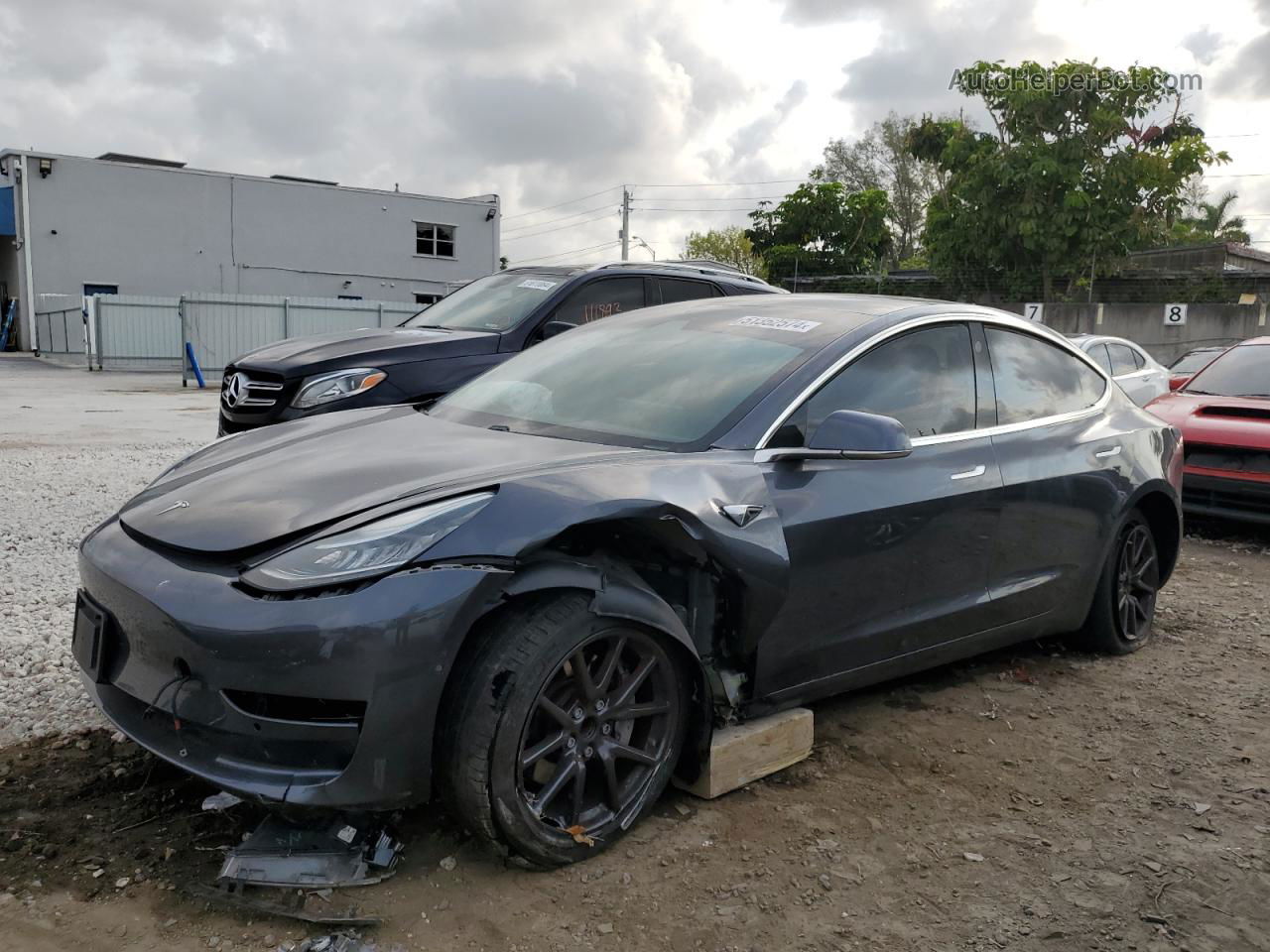 2019 Tesla Model 3  Gray vin: 5YJ3E1EAXKF411254