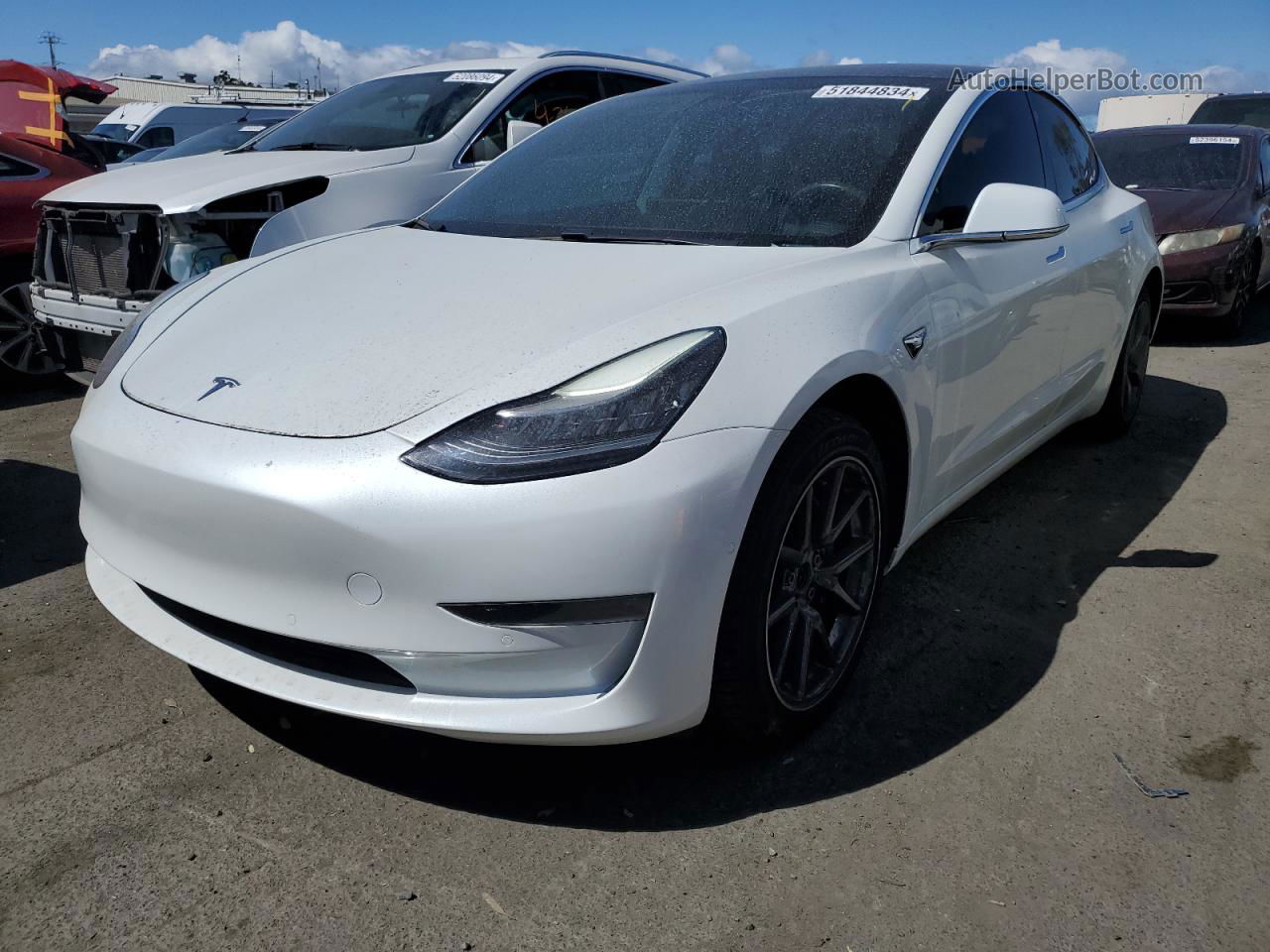 2019 Tesla Model 3  White vin: 5YJ3E1EAXKF430886