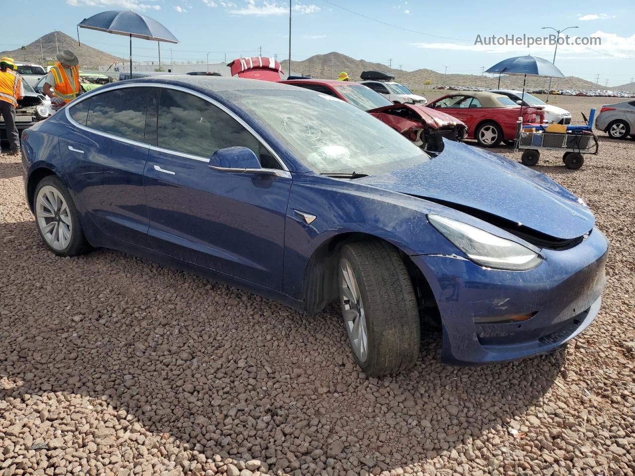 2019 Tesla Model 3  Blue vin: 5YJ3E1EAXKF431763