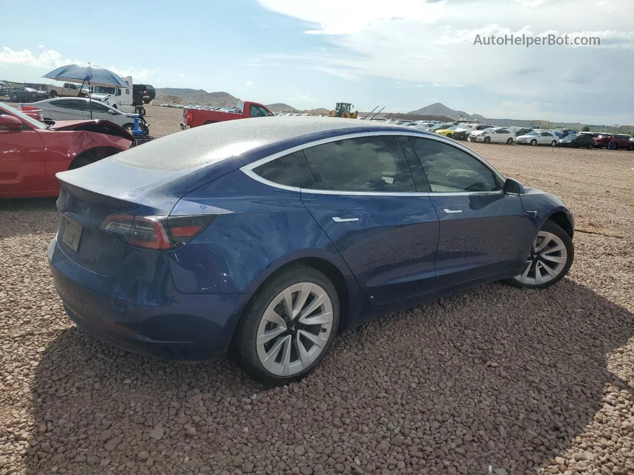 2019 Tesla Model 3  Blue vin: 5YJ3E1EAXKF431763