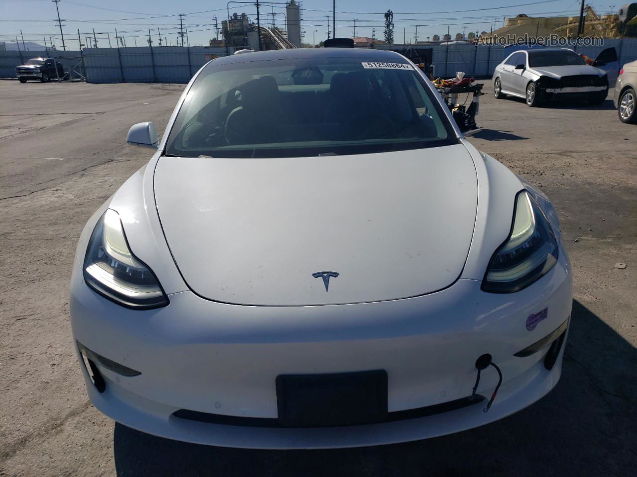 2019 Tesla Model 3  White vin: 5YJ3E1EAXKF447980