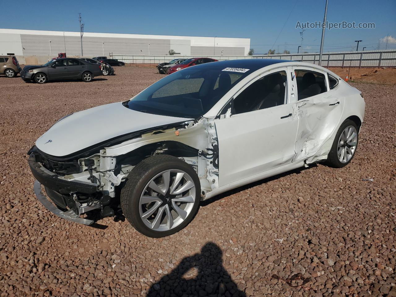 2019 Tesla Model 3  White vin: 5YJ3E1EAXKF508163