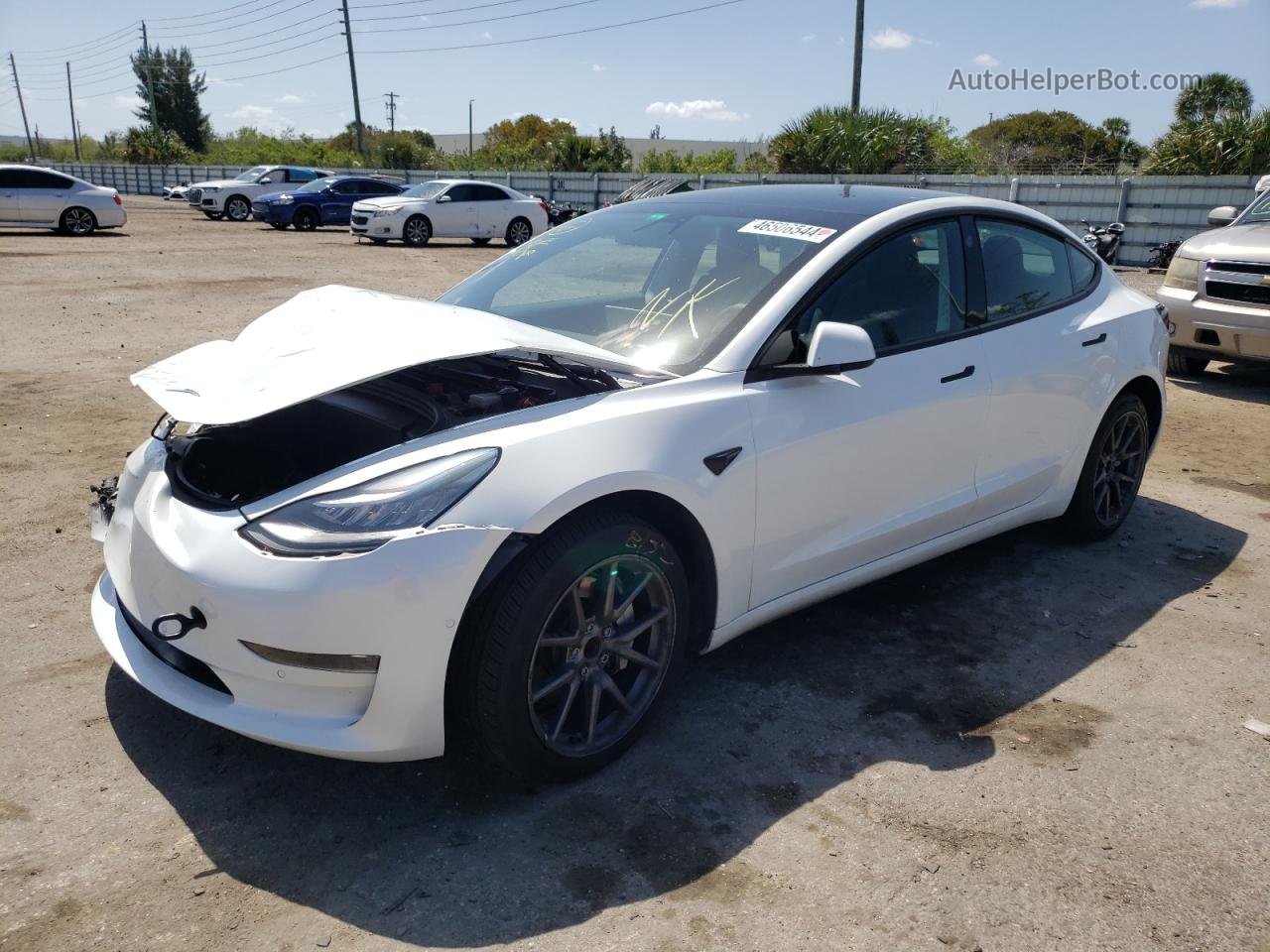 2020 Tesla Model 3  White vin: 5YJ3E1EAXLF504261