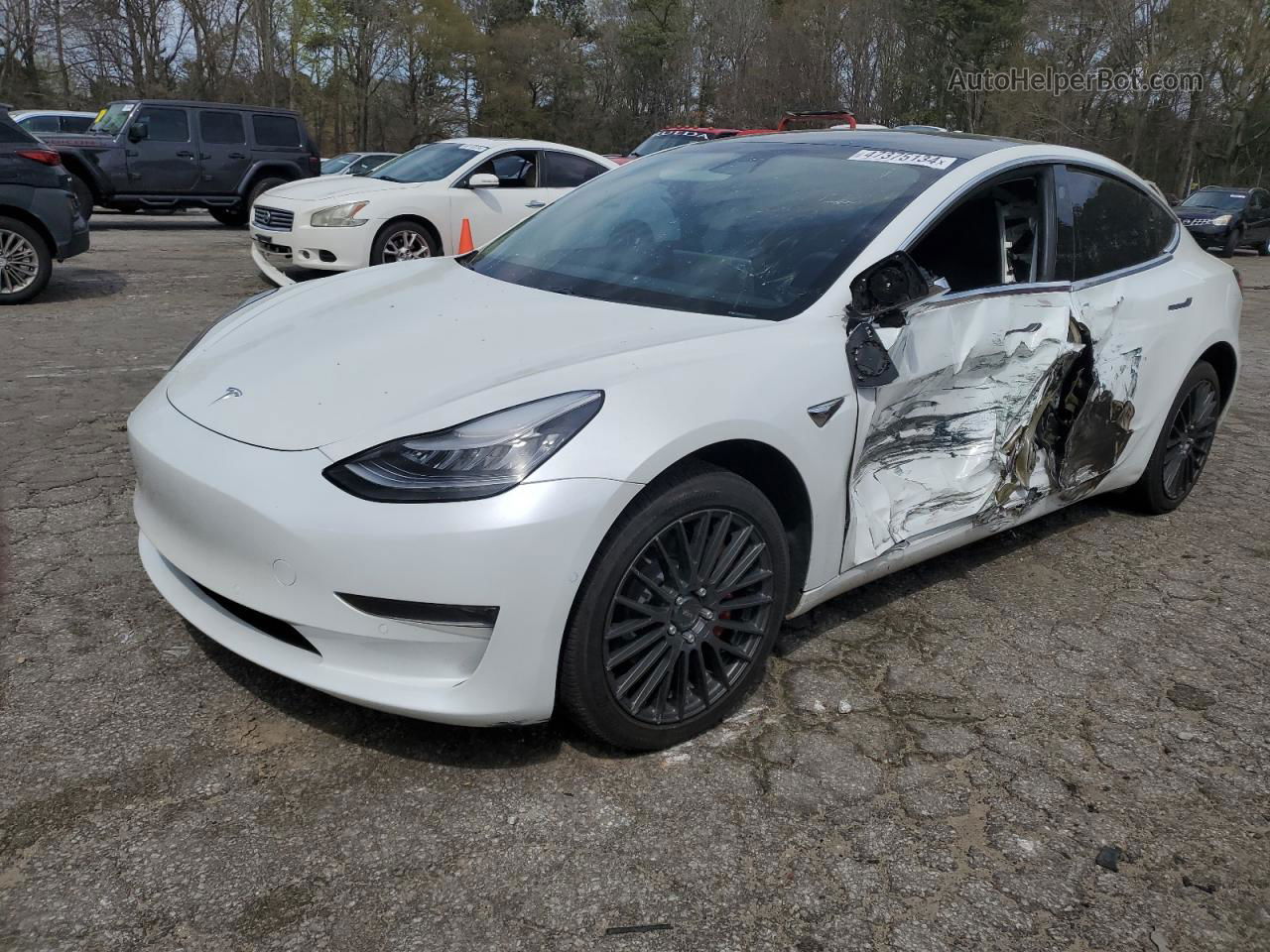 2020 Tesla Model 3  White vin: 5YJ3E1EAXLF737654