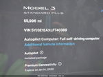 2020 Tesla Model 3 Standard Range Plus Rear-wheel Drive/standard Range Rear-wheel Drive Белый vin: 5YJ3E1EAXLF740389