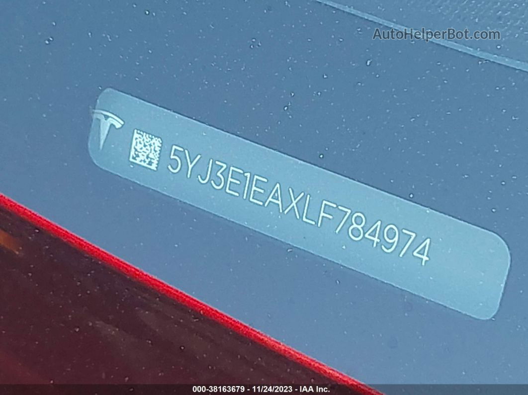 2020 Tesla Model 3 Standard Range Plus Rear-wheel Drive/standard Range Rear-wheel Drive Burgundy vin: 5YJ3E1EAXLF784974