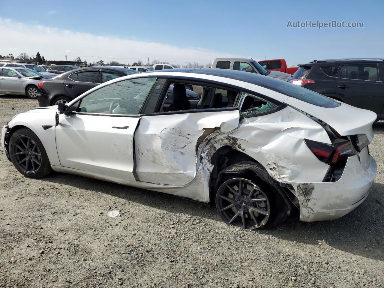 2021 Tesla Model 3  White vin: 5YJ3E1EAXMF006322