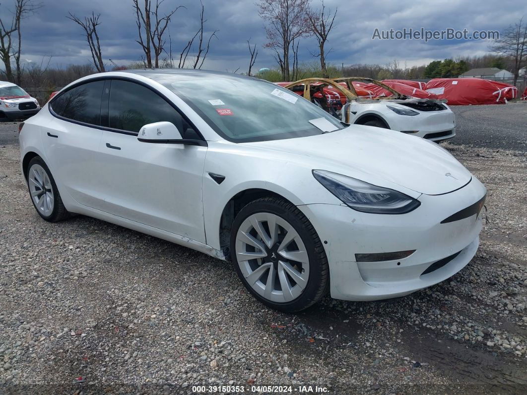 2021 Tesla Model 3 Standard Range Plus Rear-wheel Drive White vin: 5YJ3E1EAXMF020866