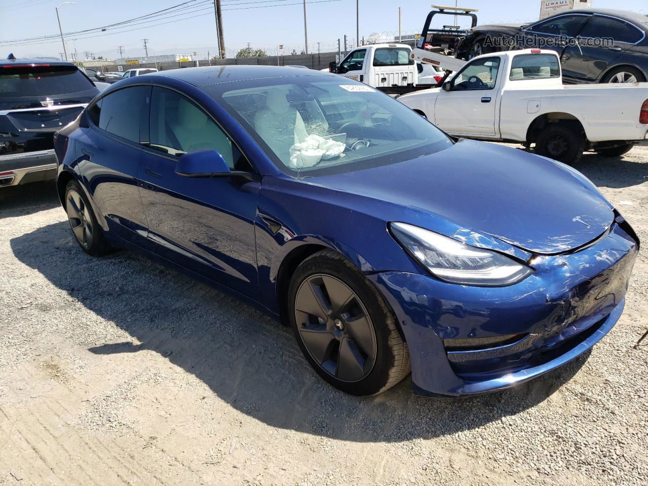 2021 Tesla Model 3  Blue vin: 5YJ3E1EAXMF046173