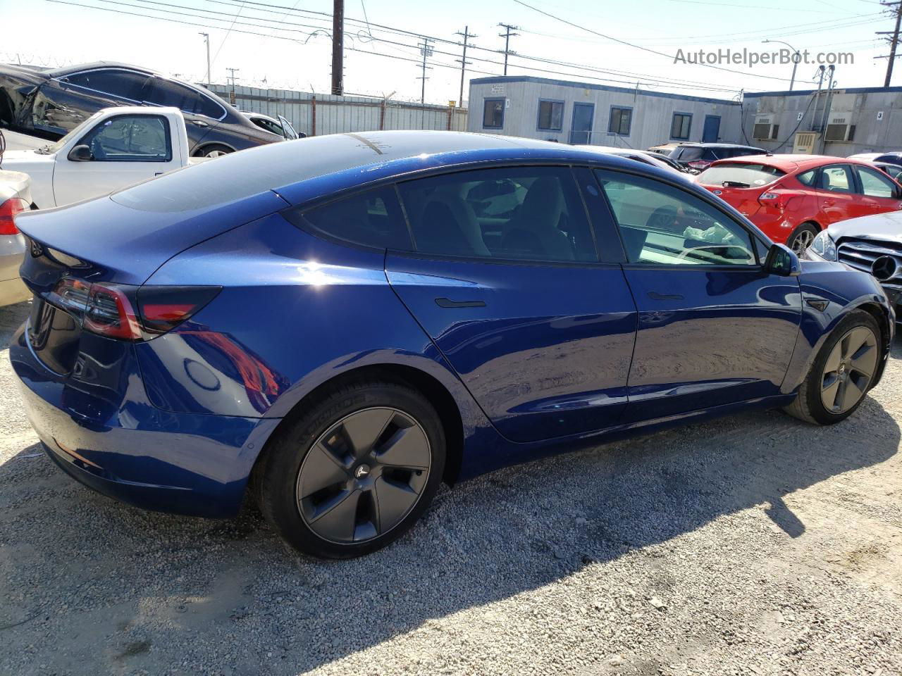 2021 Tesla Model 3  Blue vin: 5YJ3E1EAXMF046173