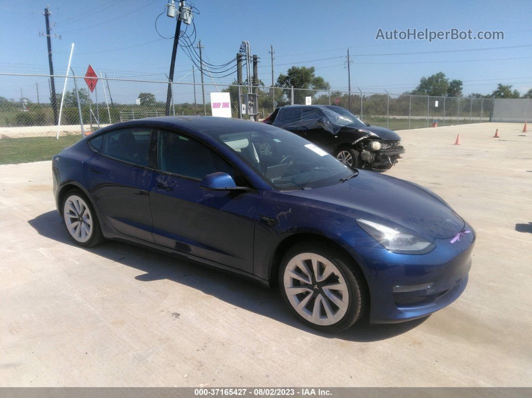 2021 Tesla Model 3 Standard Range Plus Blue vin: 5YJ3E1EAXMF051356