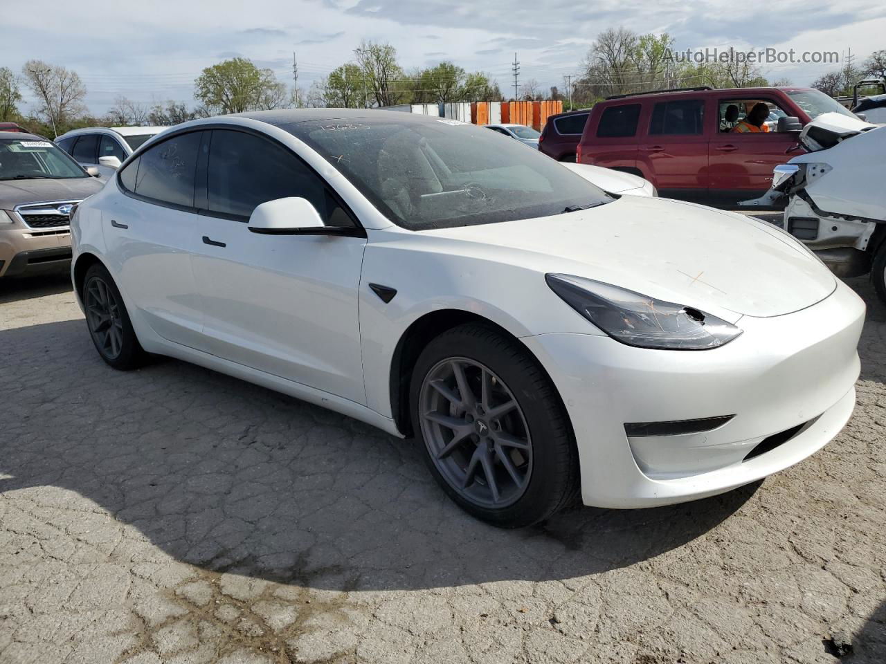 2021 Tesla Model 3  Белый vin: 5YJ3E1EAXMF058016