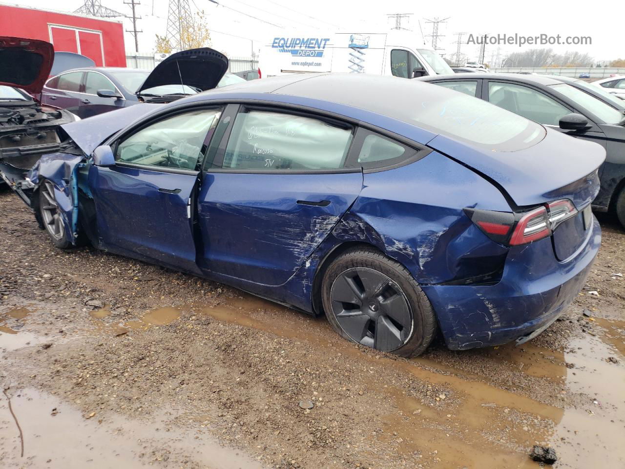 2021 Tesla Model 3  Синий vin: 5YJ3E1EAXMF081991