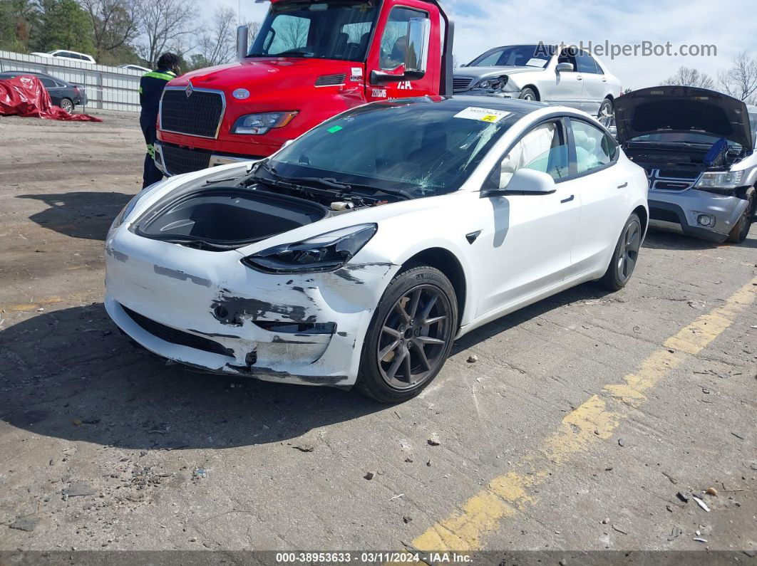 2021 Tesla Model 3 Standard Range Plus Rear-wheel Drive White vin: 5YJ3E1EAXMF085121