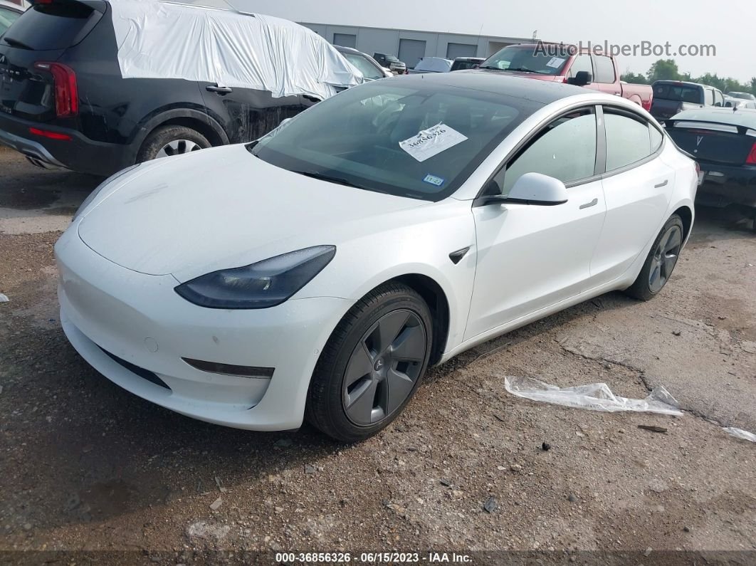 2021 Tesla Model 3 Standard Range Plus Rear-wheel Drive White vin: 5YJ3E1EAXMF098130