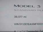 2021 Tesla Model 3 Standard Range Plus Rear-wheel Drive White vin: 5YJ3E1EAXMF100314