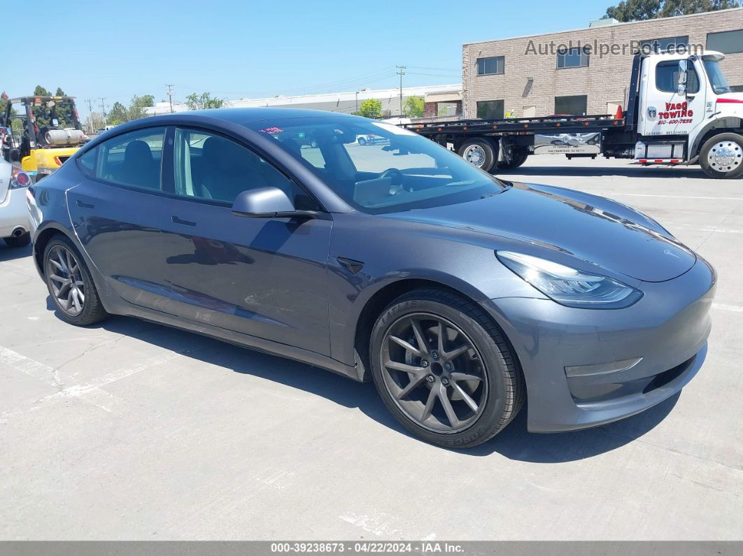 2021 Tesla Model 3 Standard Range Plus Rear-wheel Drive Gray vin: 5YJ3E1EAXMF837061