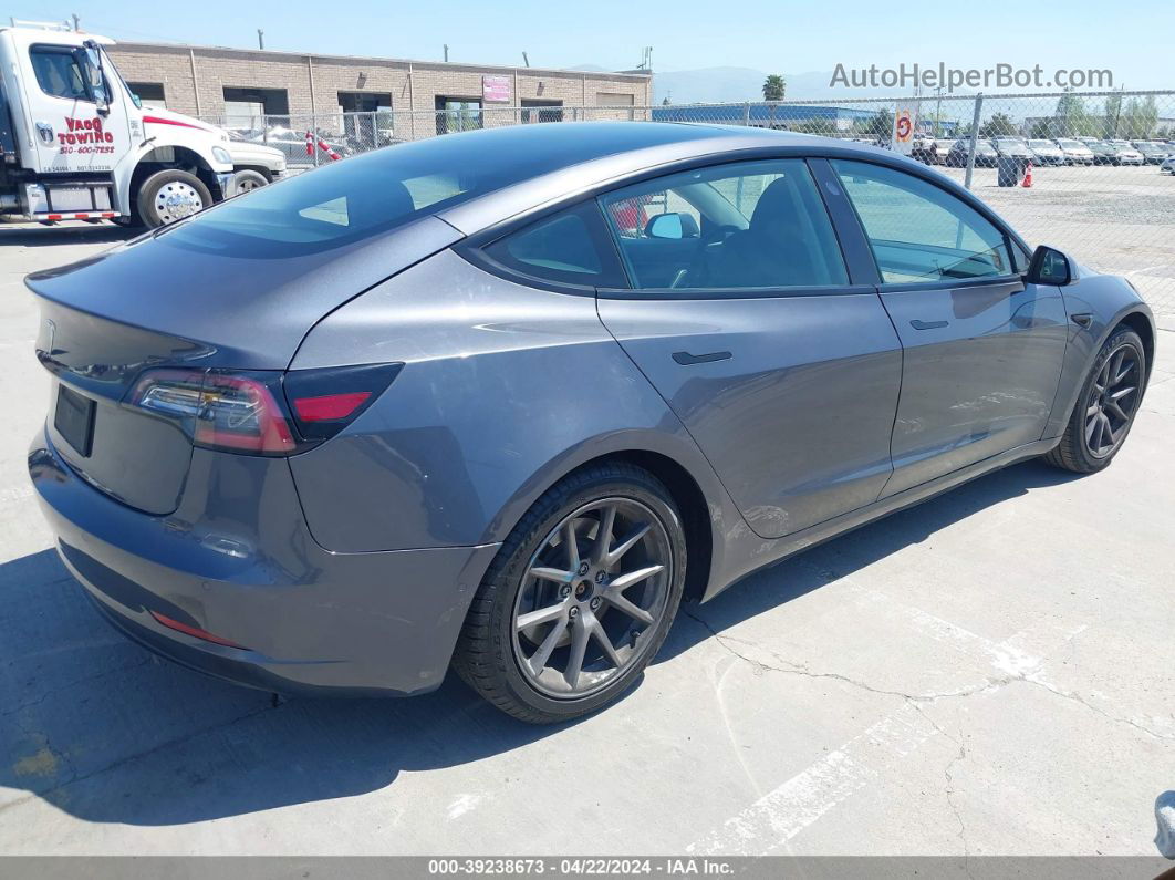 2021 Tesla Model 3 Standard Range Plus Rear-wheel Drive Gray vin: 5YJ3E1EAXMF837061