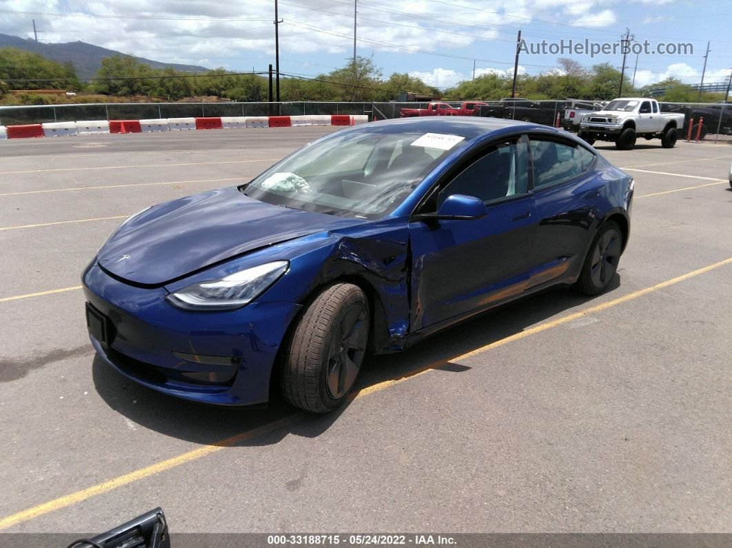 2021 Tesla Model 3 Standard Range Plus Синий vin: 5YJ3E1EAXMF850537