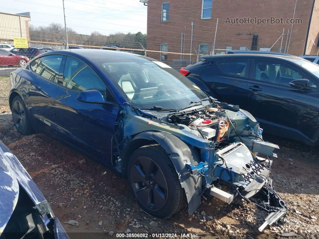 2021 Tesla Model 3 Standard Range Plus Rear-wheel Drive Синий vin: 5YJ3E1EAXMF850845