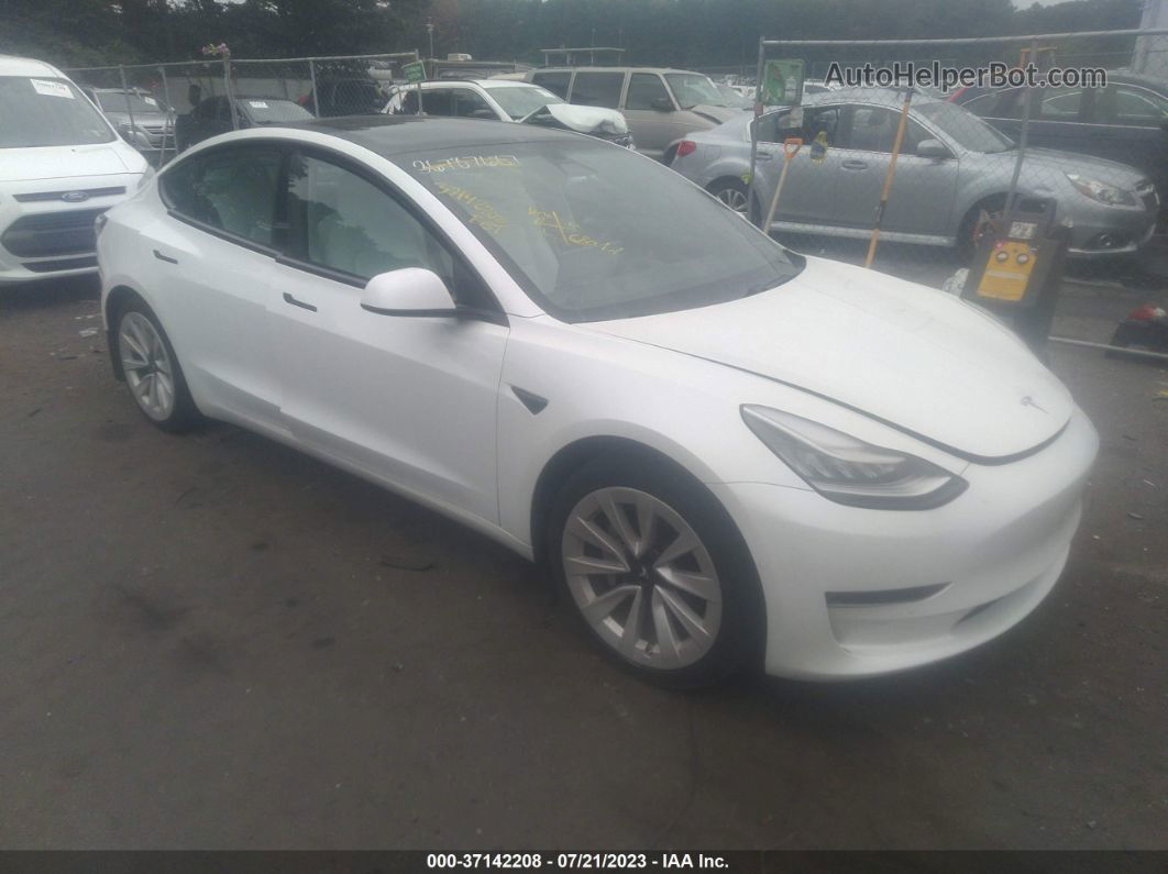 2021 Tesla Model 3 Standard Range Plus White vin: 5YJ3E1EAXMF853910