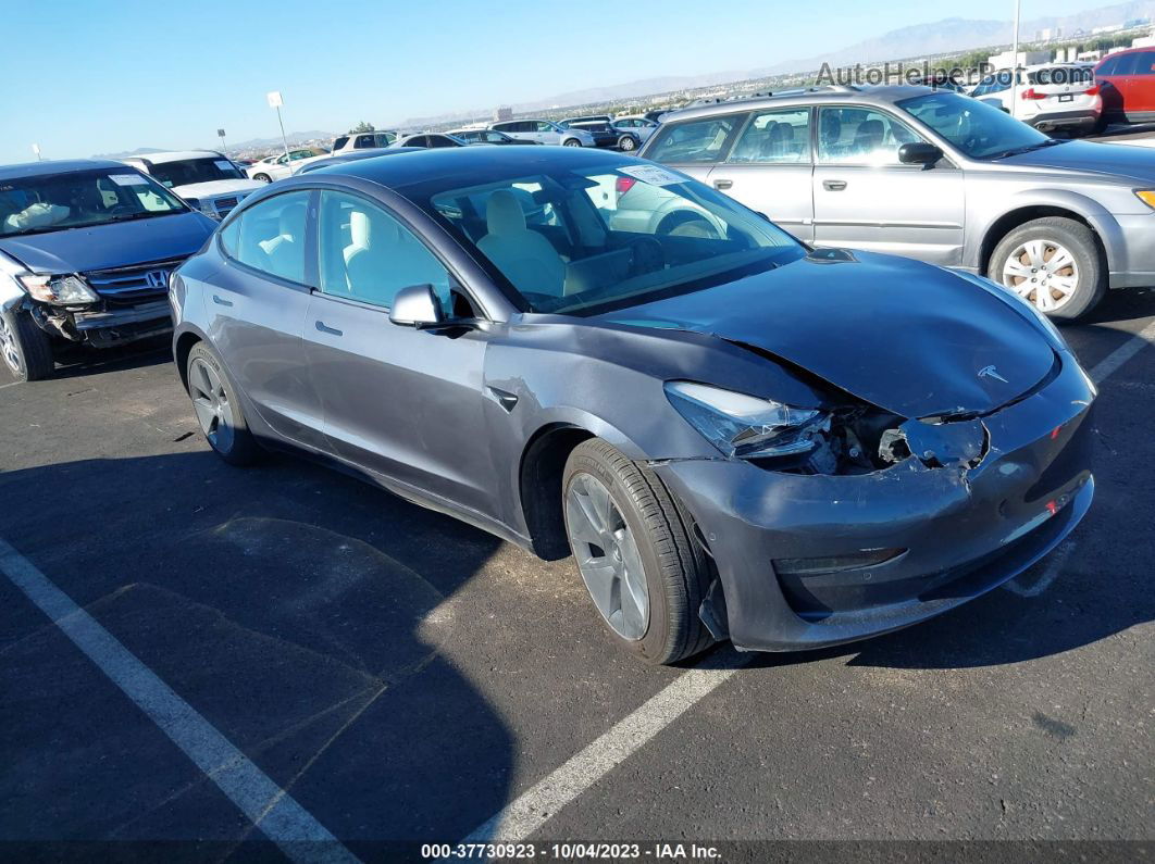 2021 Tesla Model 3 Standard Range Plus Rear-wheel Drive Gray vin: 5YJ3E1EAXMF856838